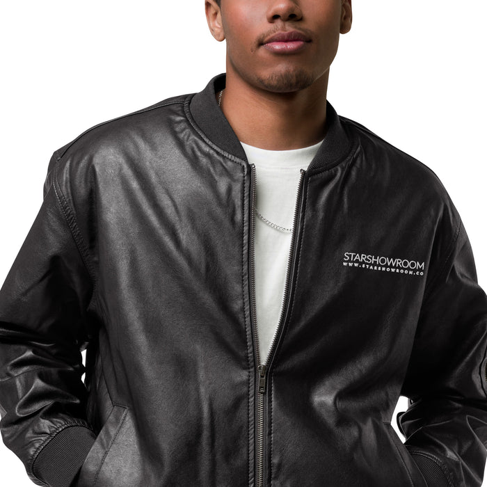 Star Showroom Faux Leather Bomber Jacket