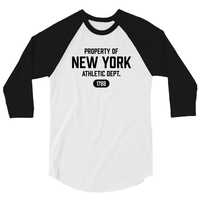 New York Athletic Dept Unisex ¾ Raglan Sleeve (Black Label)