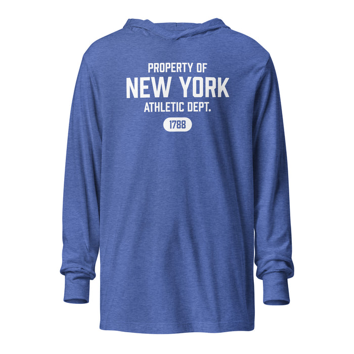 New York Athletic Dept Hooded Long-Sleeve T-Shirt (White Label)
