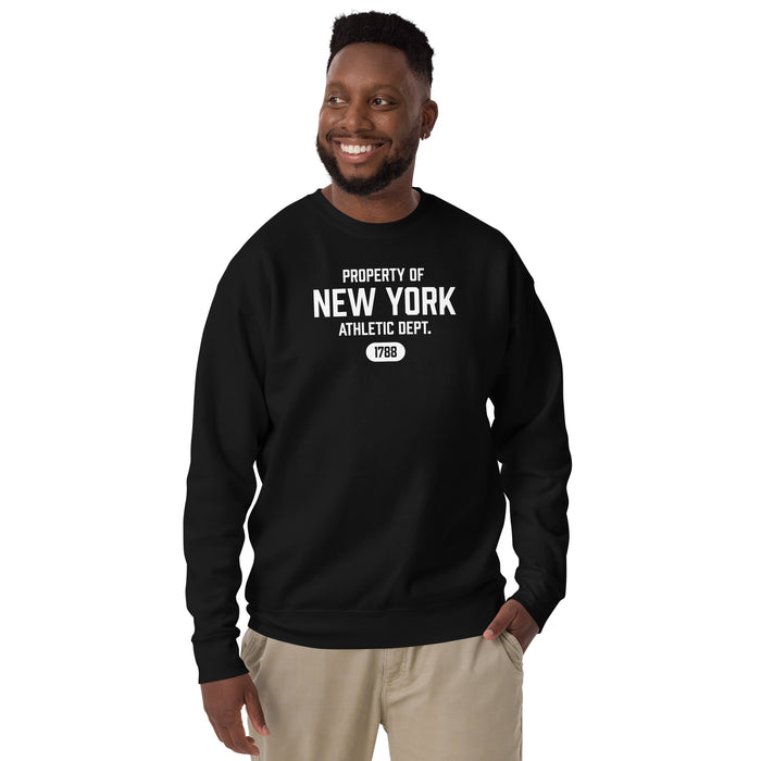 New York Athletic Dept Unisex Premium Crew Neck Sweatshirt (White Label)