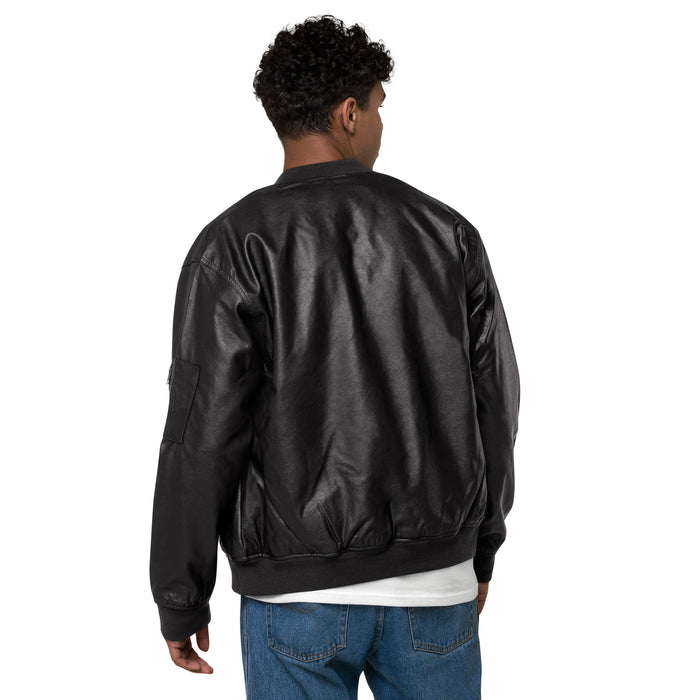 Star Showroom Faux Leather Bomber Jacket