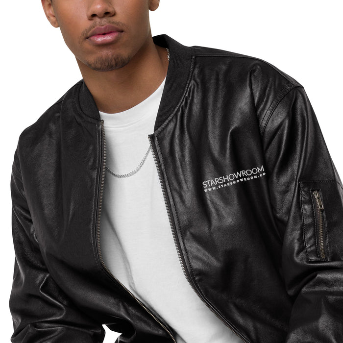 Star Showroom Faux Leather Bomber Jacket
