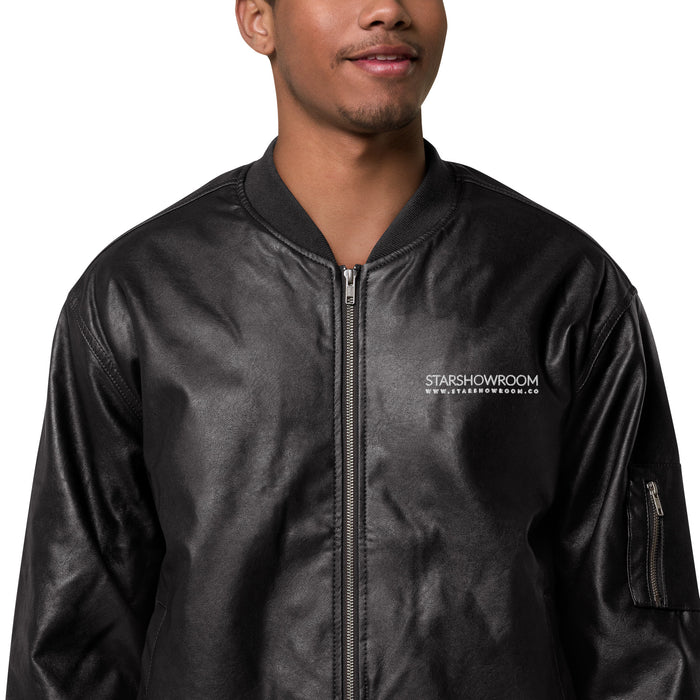 Star Showroom Faux Leather Bomber Jacket