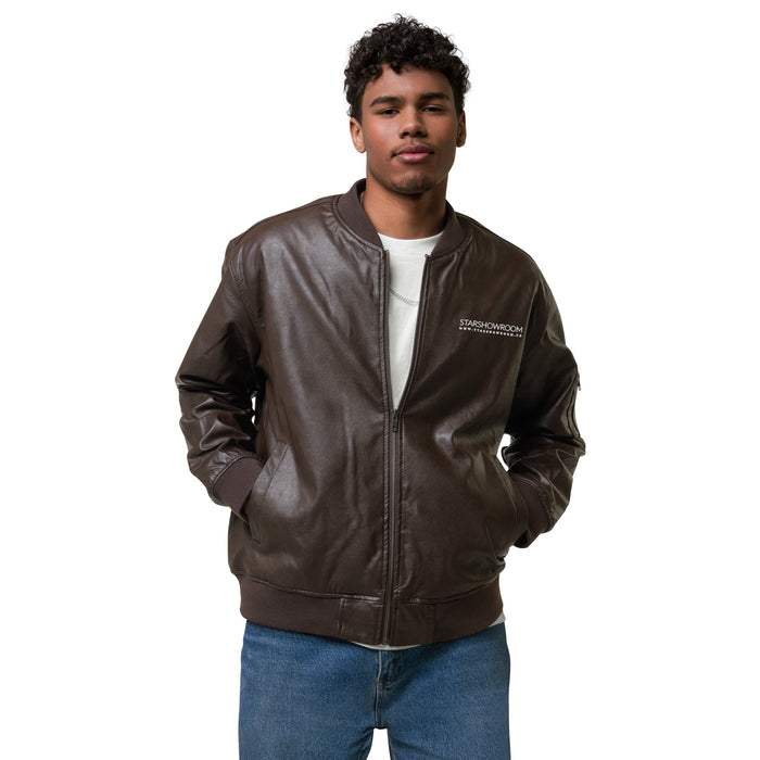 Star Showroom Faux Leather Bomber Jacket