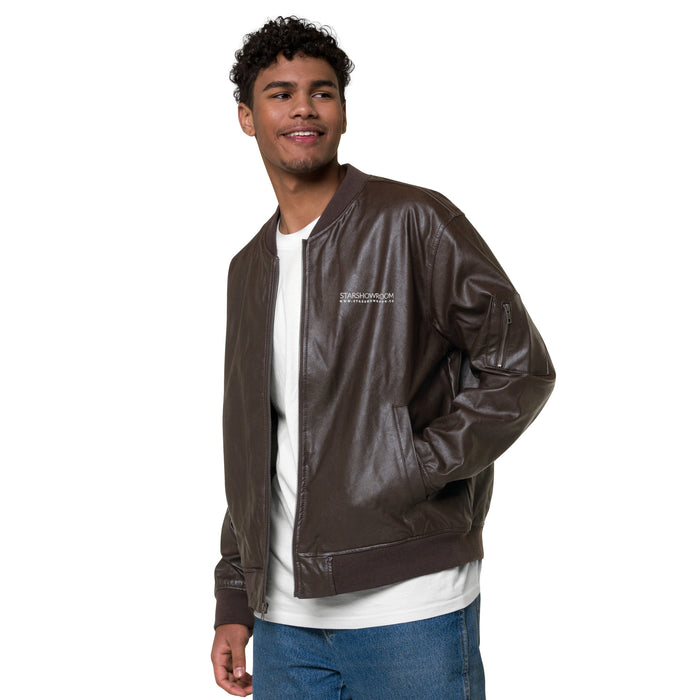 Star Showroom Faux Leather Bomber Jacket