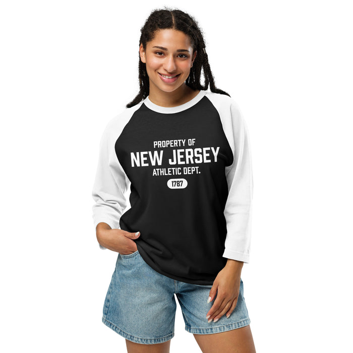 New Jersey Athletic Dept Unisex ¾ Raglan Sleeve (White Label)