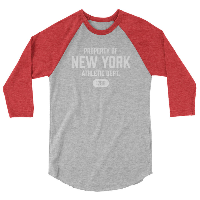 New York Athletic Dept Unisex ¾ Raglan Sleeve (White Label)