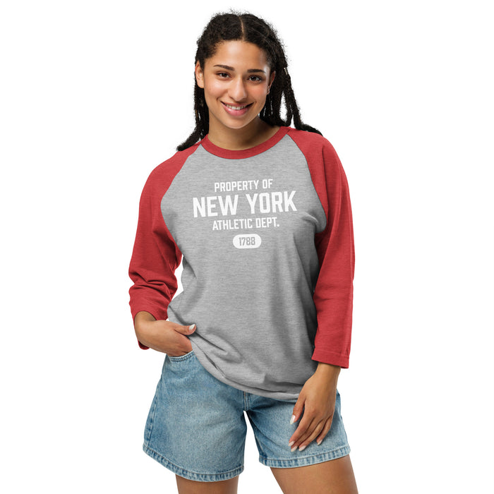 New York Athletic Dept Unisex ¾ Raglan Sleeve (White Label)