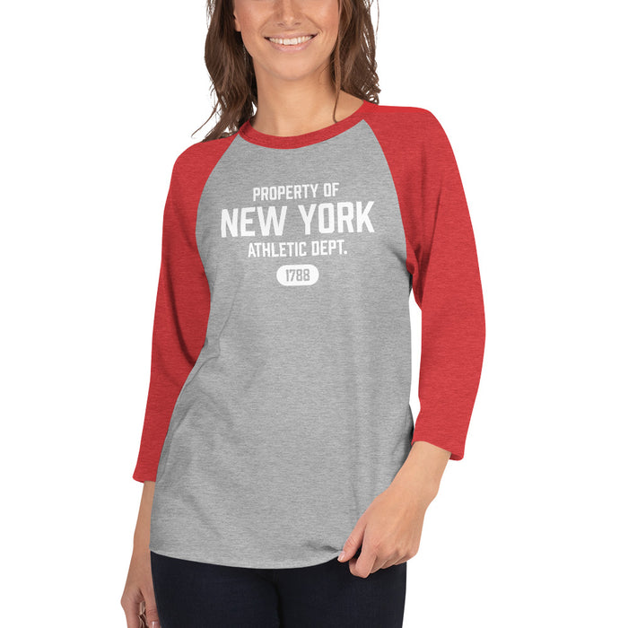 New York Athletic Dept Unisex ¾ Raglan Sleeve (White Label)