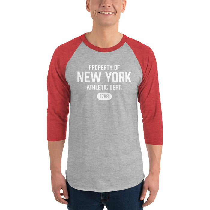 New York Athletic Dept Unisex ¾ Raglan Sleeve (White Label)