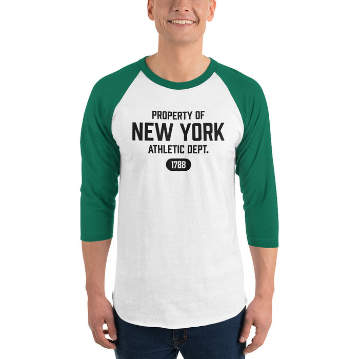 New York Athletic Dept Unisex ¾ Raglan Sleeve (Black Label)