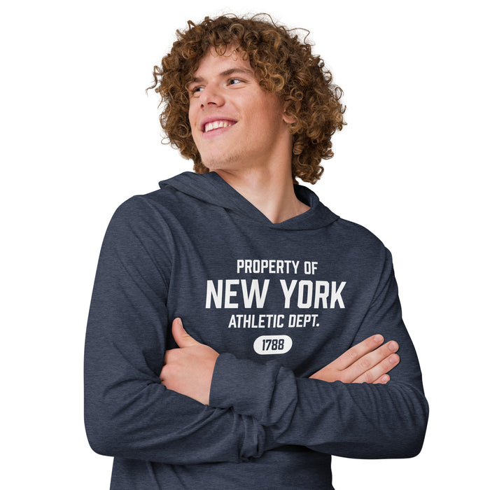 New York Athletic Dept Hooded Long-Sleeve T-Shirt (White Label)