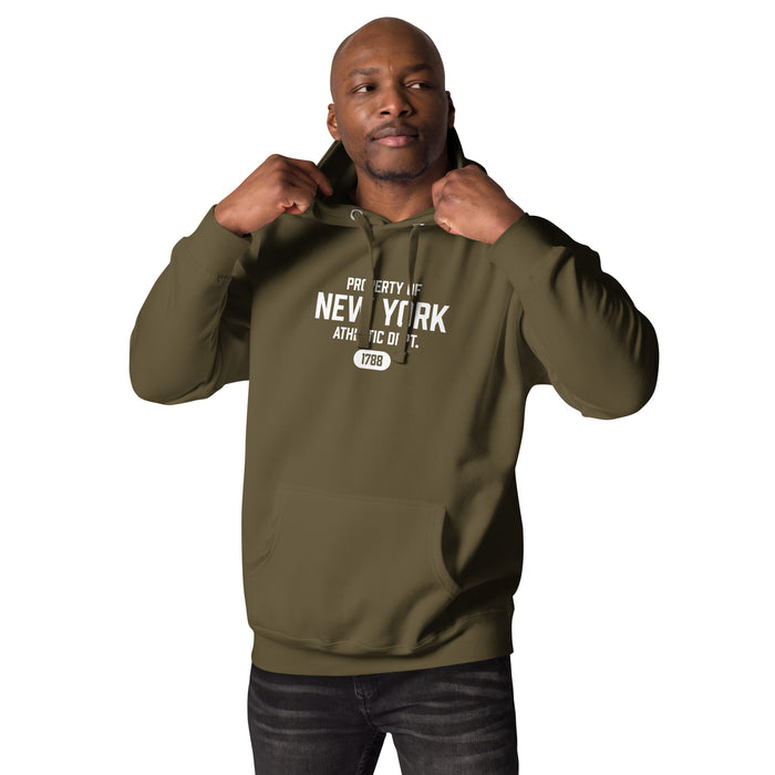 New York Athletic Dept Unisex Premium Hooded Sweatshirt (White Label)