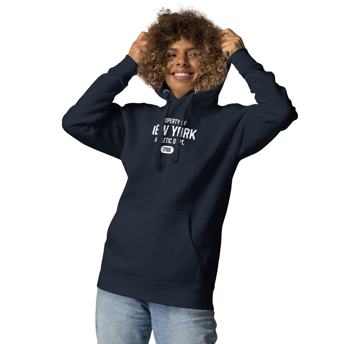 New York Athletic Dept Unisex Premium Hooded Sweatshirt (White Label)