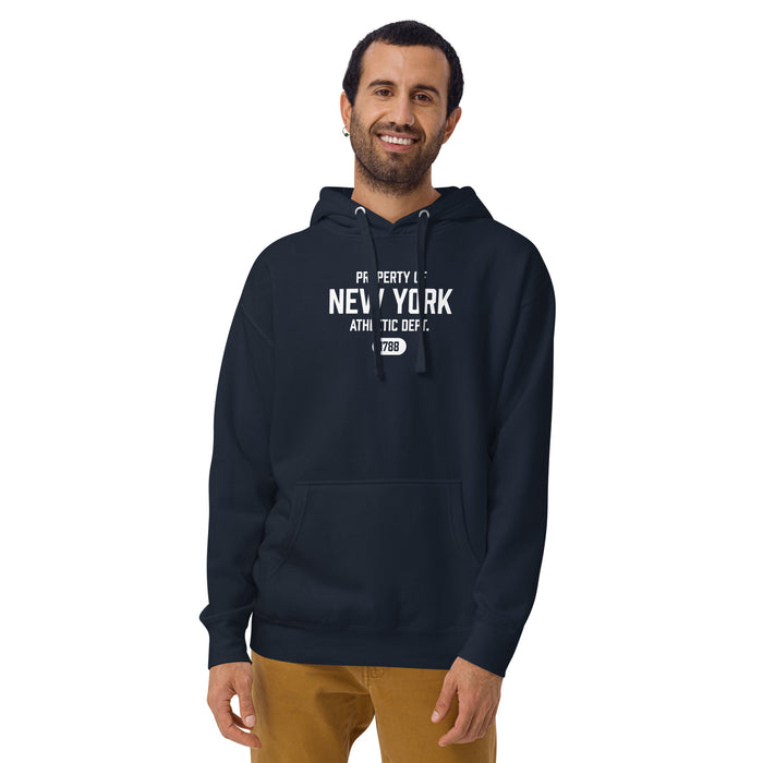 New York Athletic Dept Unisex Premium Hooded Sweatshirt (White Label)