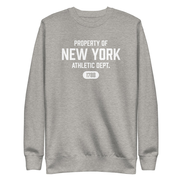 New York Athletic Dept Unisex Premium Crew Neck Sweatshirt (White Label)