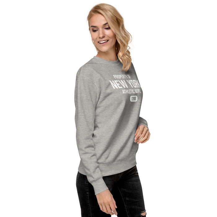 New York Athletic Dept Unisex Premium Crew Neck Sweatshirt (White Label)