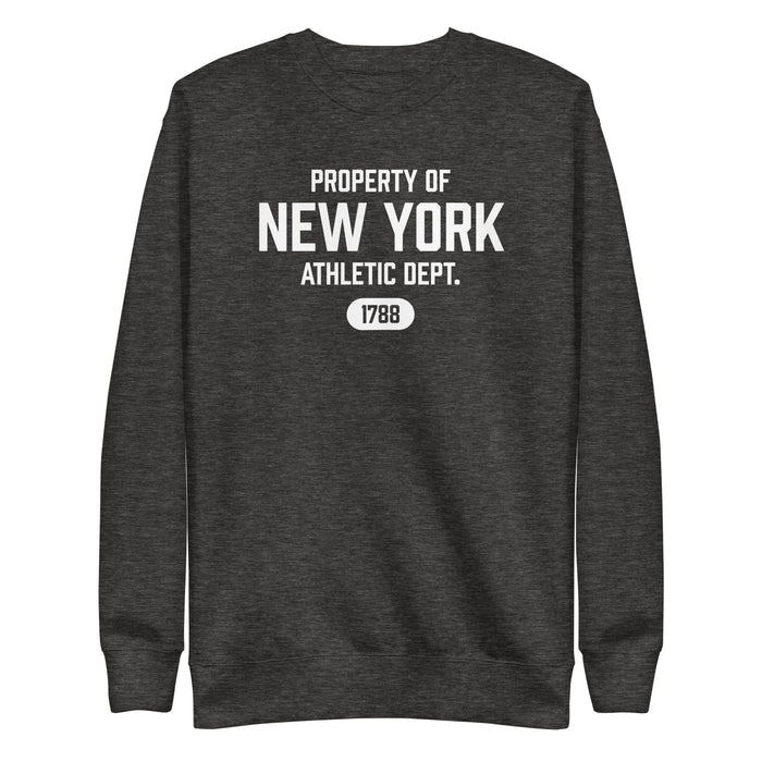 New York Athletic Dept Unisex Premium Crew Neck Sweatshirt (White Label)