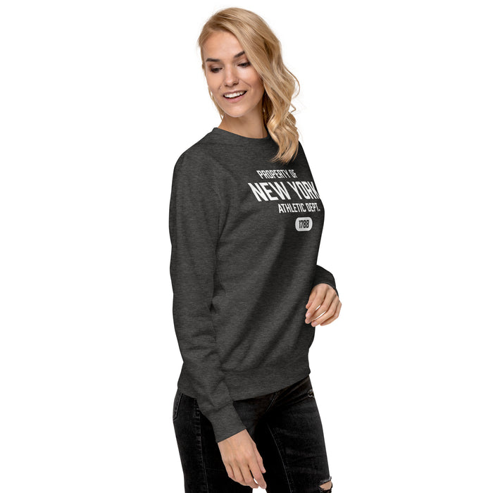 New York Athletic Dept Unisex Premium Crew Neck Sweatshirt (White Label)