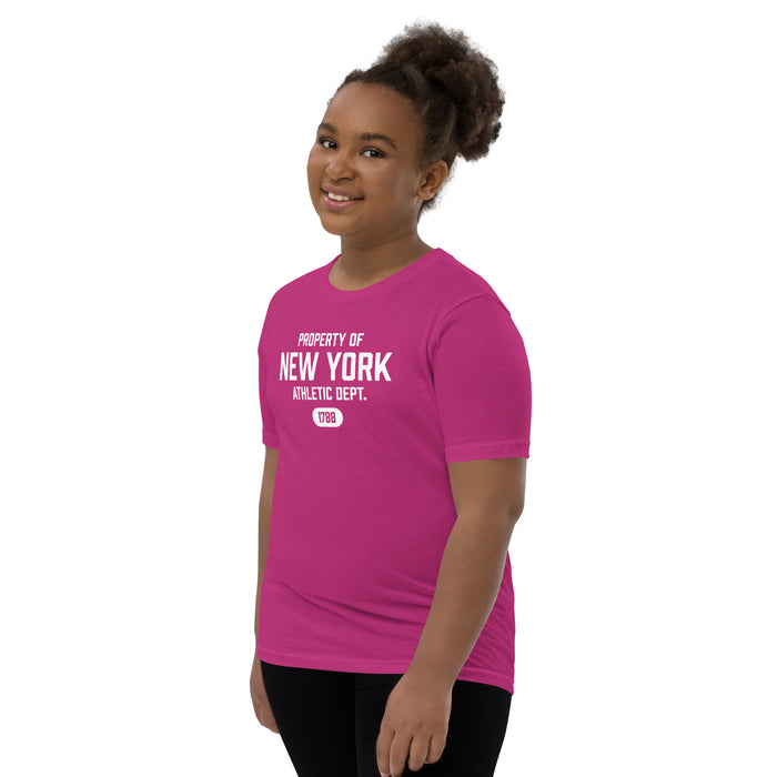 New York Athletic Dept Youth Short-Sleeve Unisex T-Shirt (White Label)