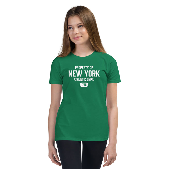 New York Athletic Dept Youth Short-Sleeve Unisex T-Shirt (White Label)