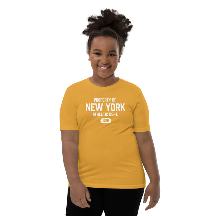 New York Athletic Dept Youth Short-Sleeve Unisex T-Shirt (White Label)