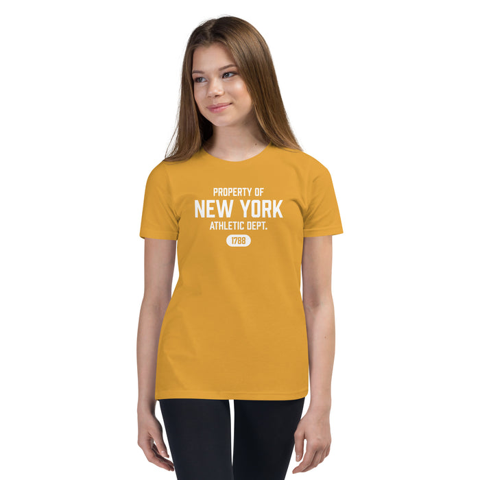 New York Athletic Dept Youth Short-Sleeve Unisex T-Shirt (White Label)