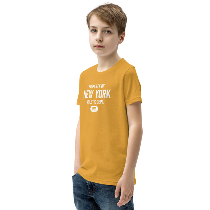 New York Athletic Dept Youth Short-Sleeve Unisex T-Shirt (White Label)