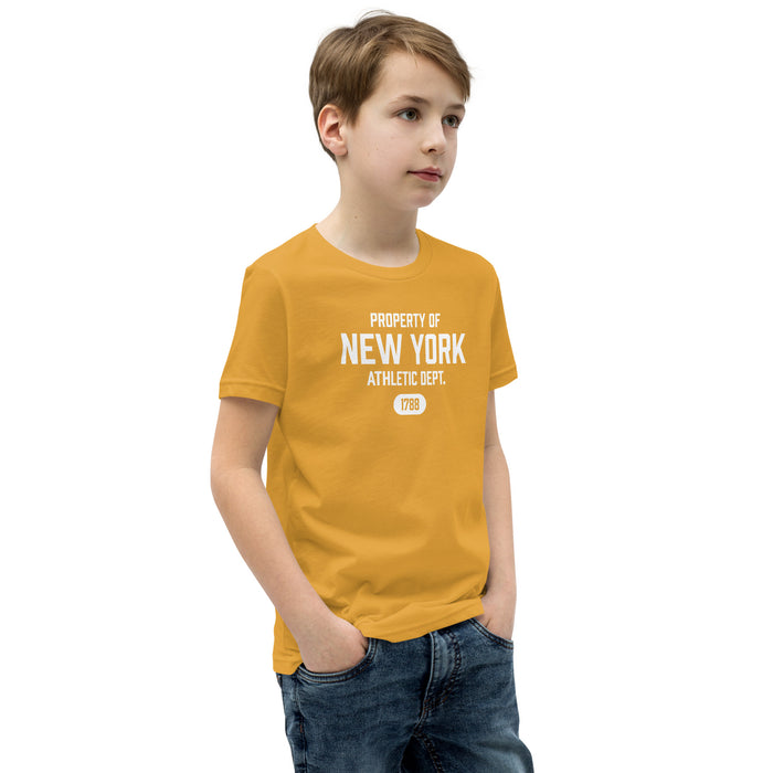 New York Athletic Dept Youth Short-Sleeve Unisex T-Shirt (White Label)