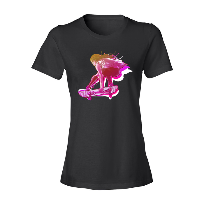 Skater Katie Fashion Crew Neck T-Shirt (Women's)