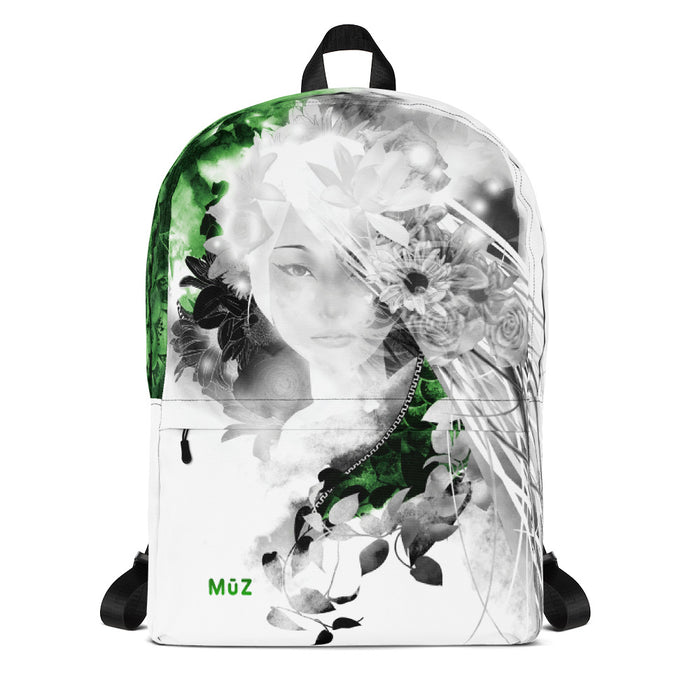 m ū z Jade "Green" Floral backpack