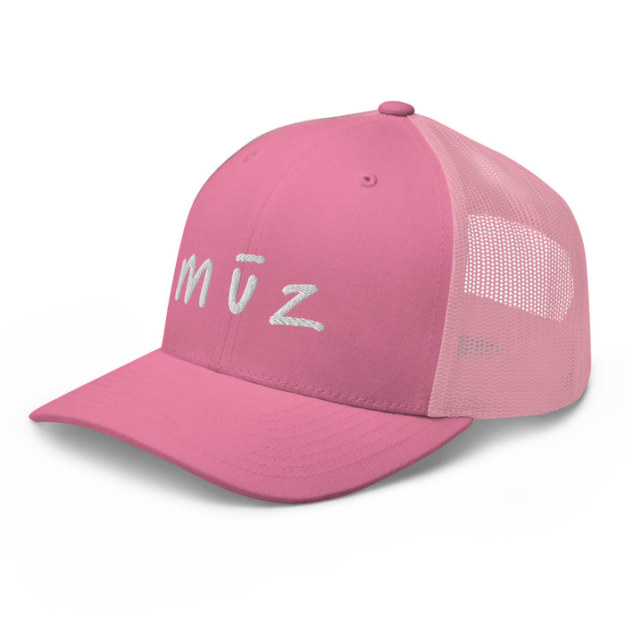 the mūz trademark Retro Trucker Cap (Pink / White)